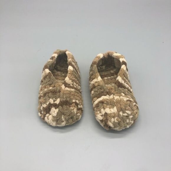 Kids Handmade Knitted Camo Slippers soft 6.6" long READ - Picture 2 of 10